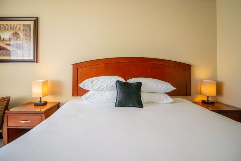 King bed with pillow-top mattress