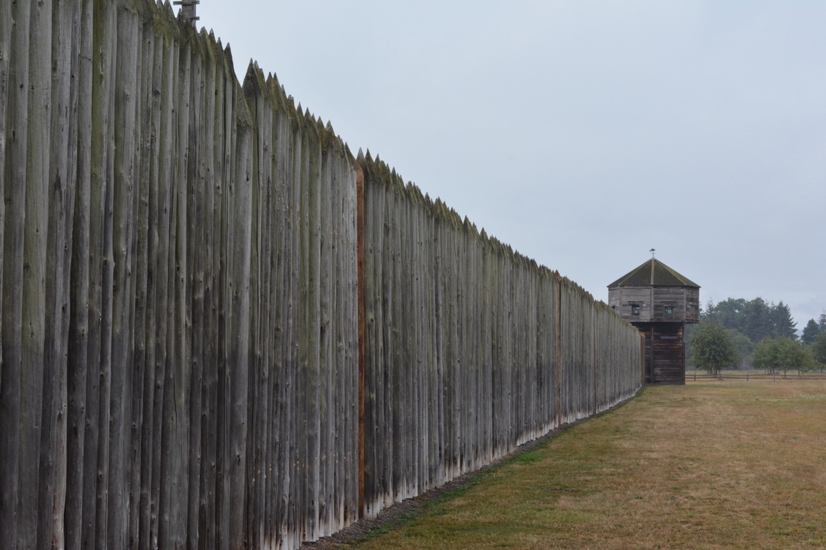 Stockade wall and bastion at Fort Vancouver National Historic Site