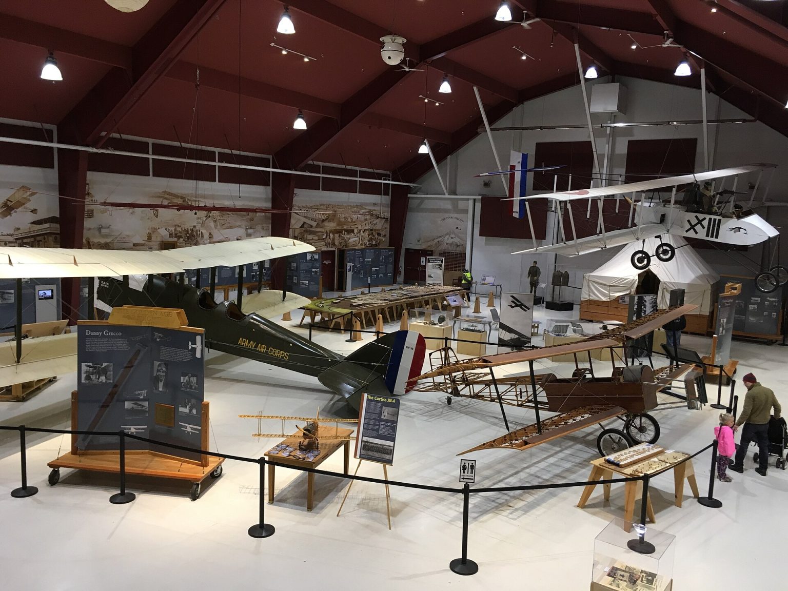 Historic aircraft inside Pearson Air Museum