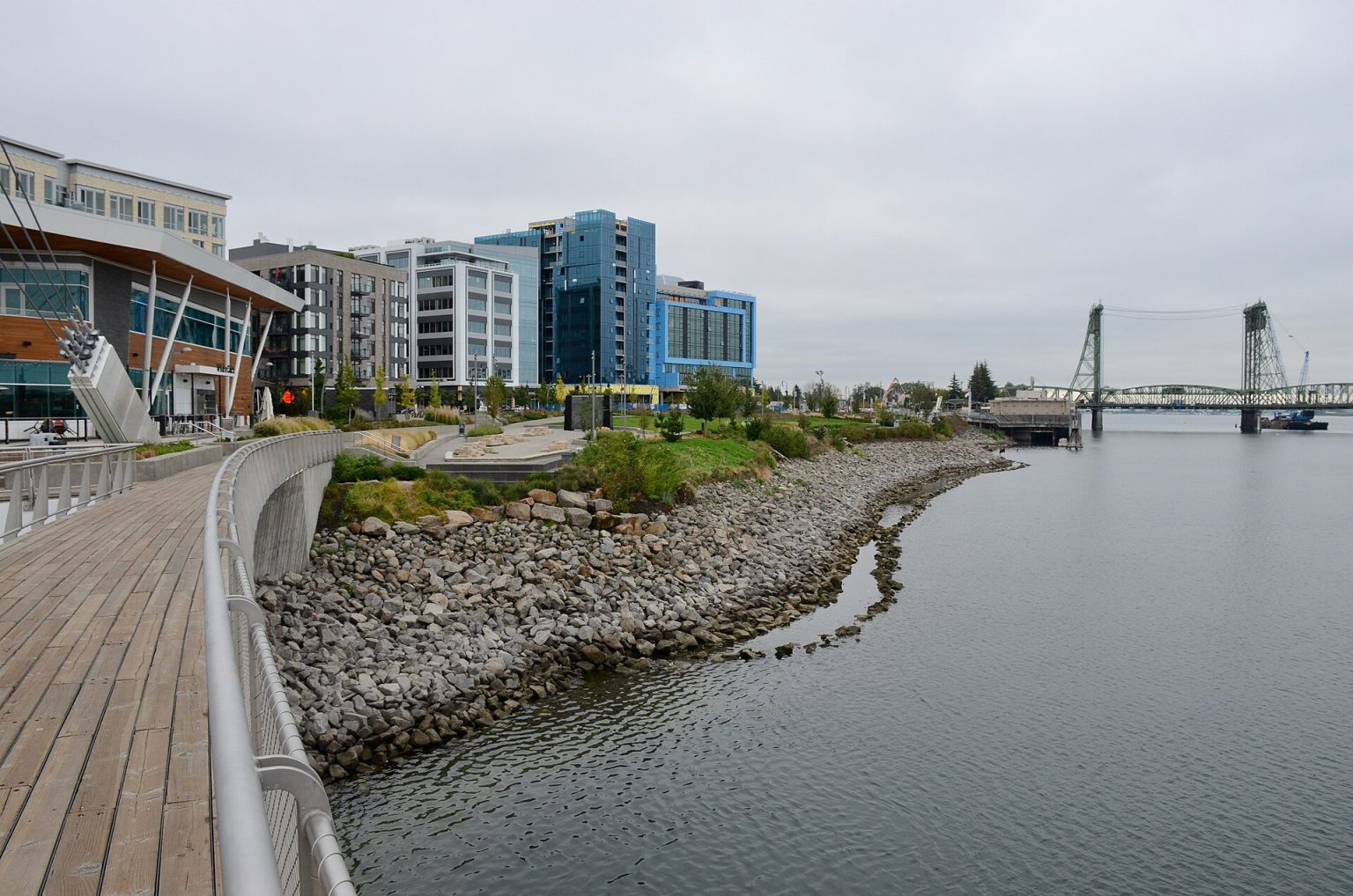 Boardwalk and riverfront at The Waterfront Vancouver