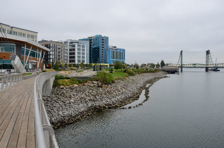 Boardwalk and riverfront at The Waterfront Vancouver